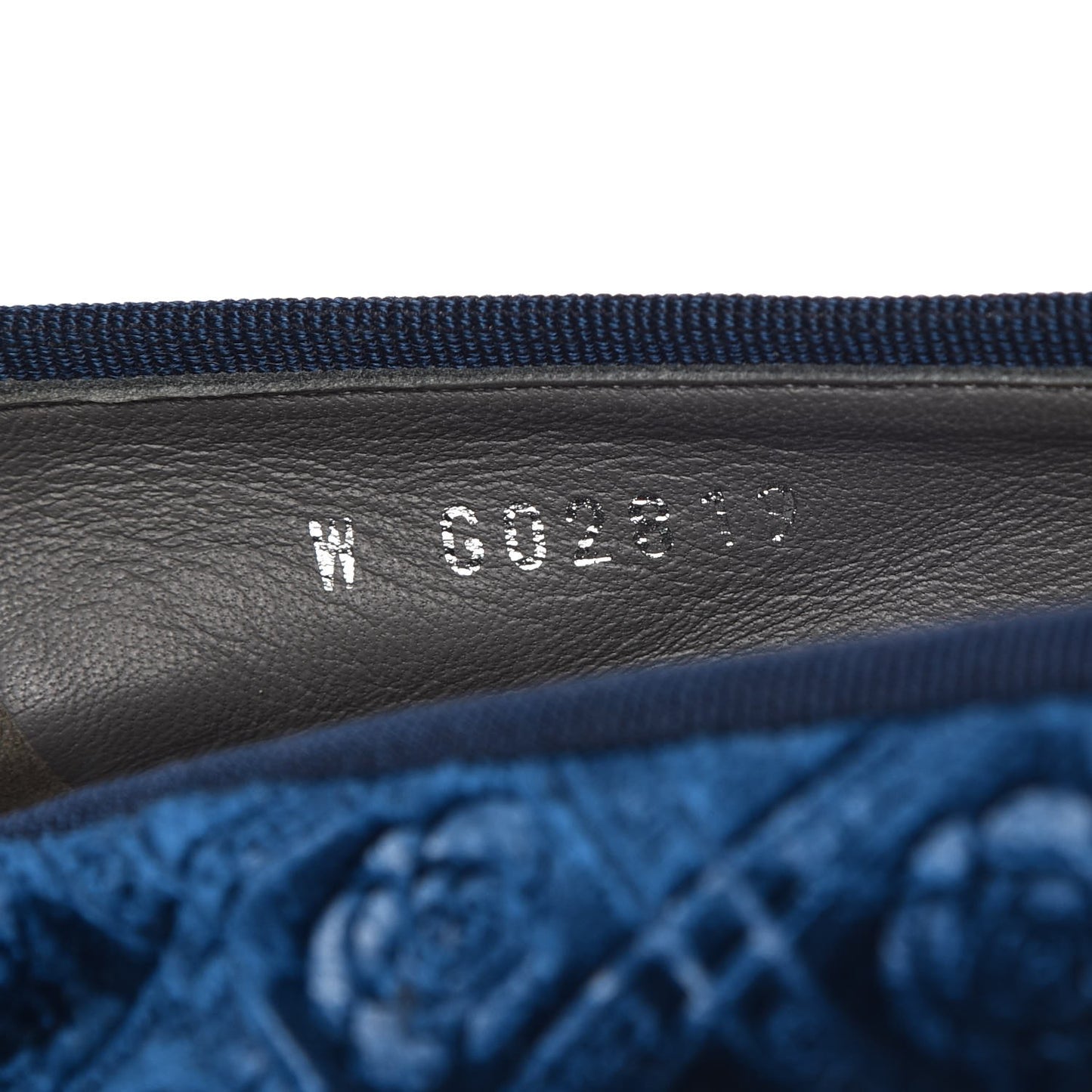 Silk Velvet Grosgrain Bow CC Ballet Flats 39.5 Navy Black