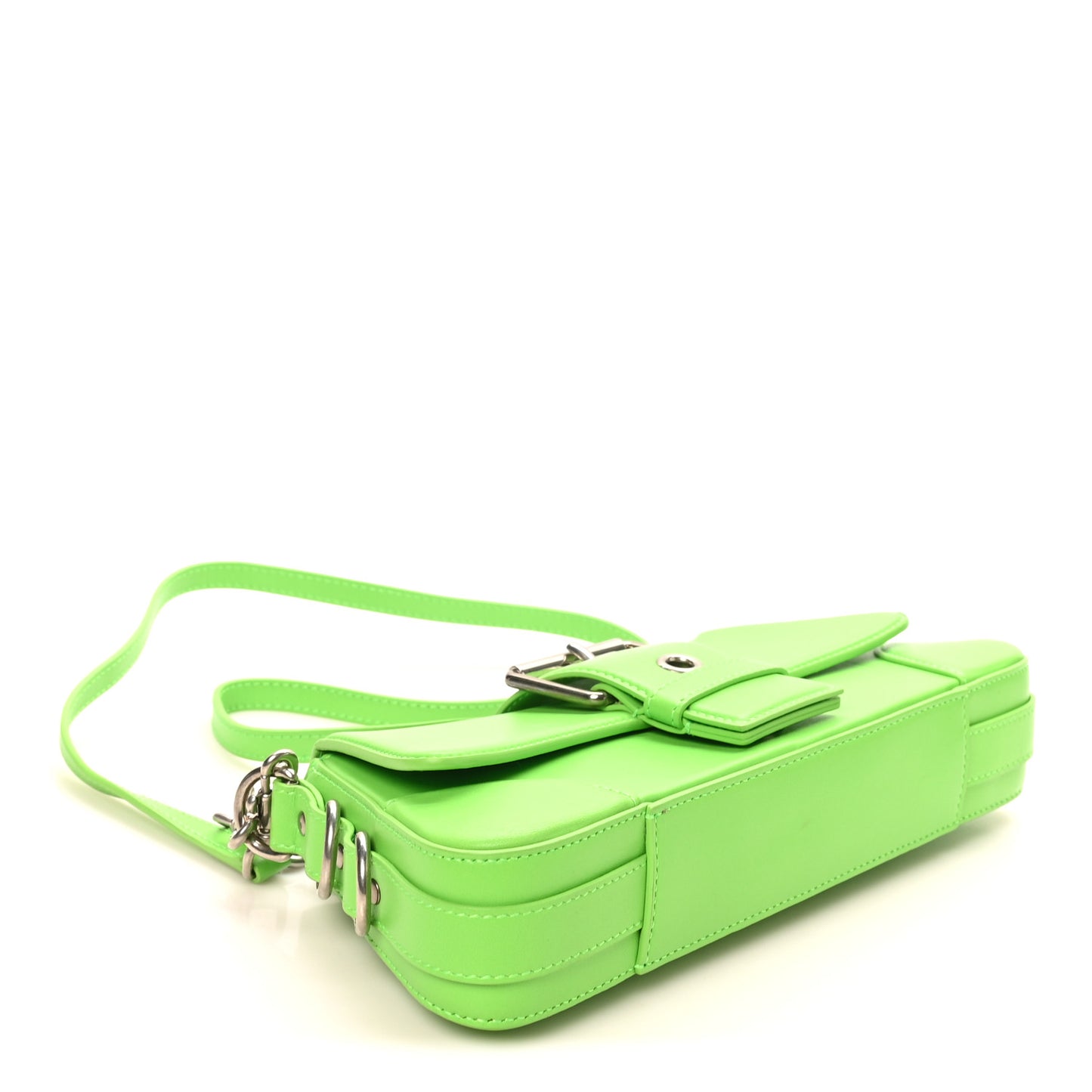 Smooth Calfskin Small Lindsay Shoulder Bag Acid Green
