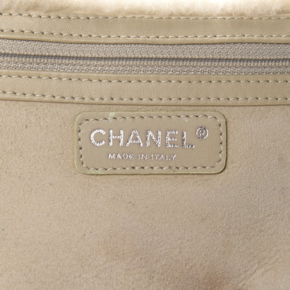 Chanel Shearling Suede Stitched CC Tote Light Beige 11 of 17
