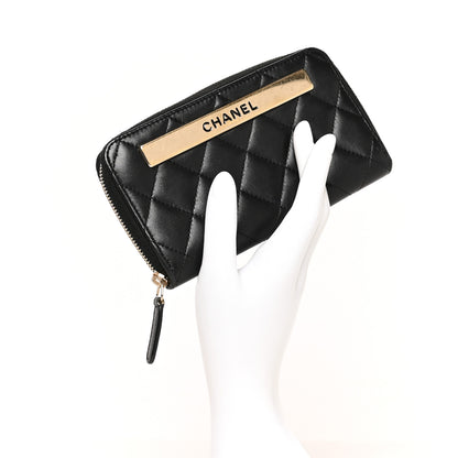 Chanel Lambskin Quilted Small Trendy CC Zip Around Wallet Black 2 of 11
