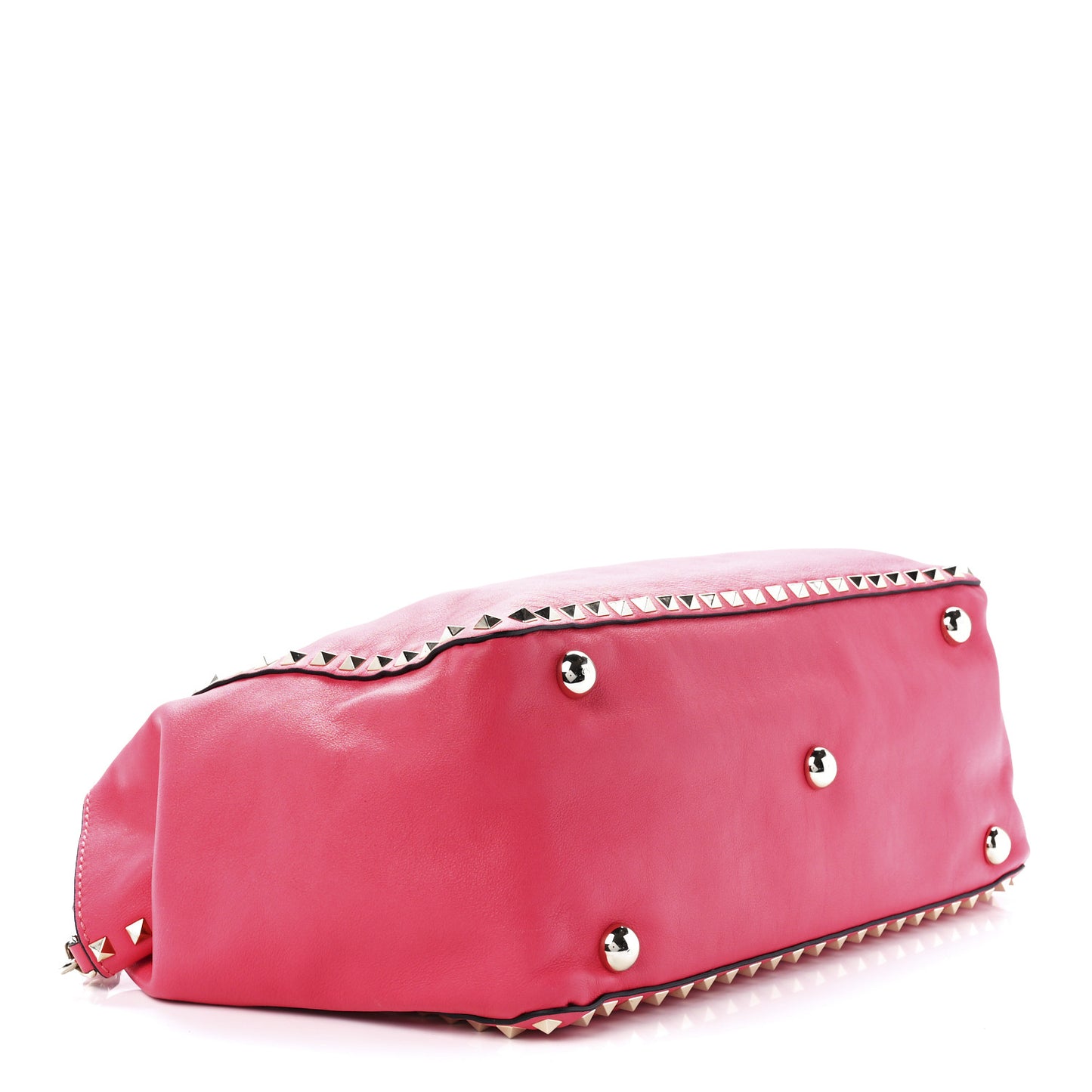 Vitello Medium Rockstud Tote Deep Rose