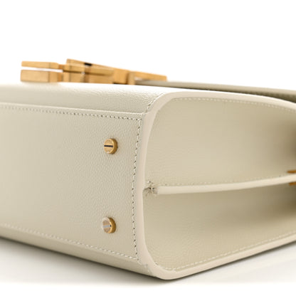 Saint Laurent Grain de Poudre Mini Classic Monogram Cassandra Top Handle Vintage White 9 of 9