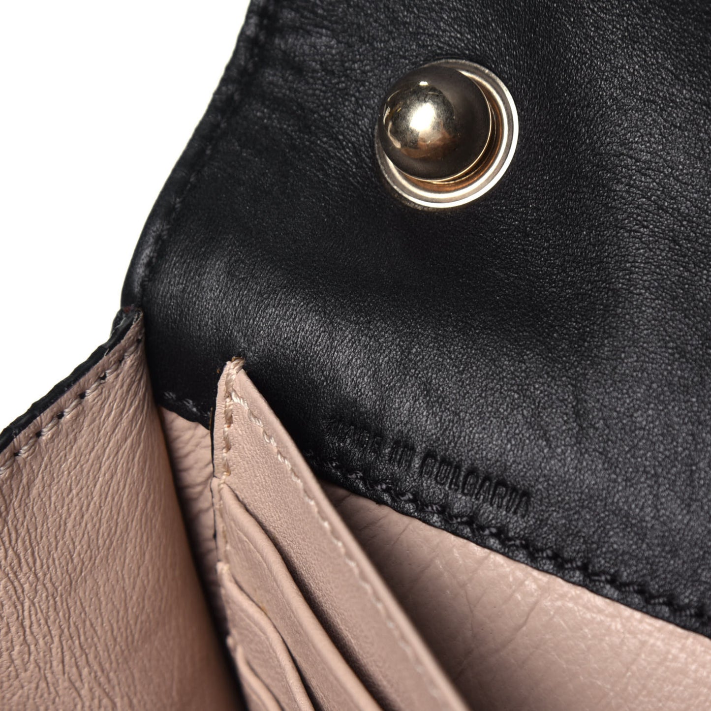 Lambskin Bow Wallet On Chain Black