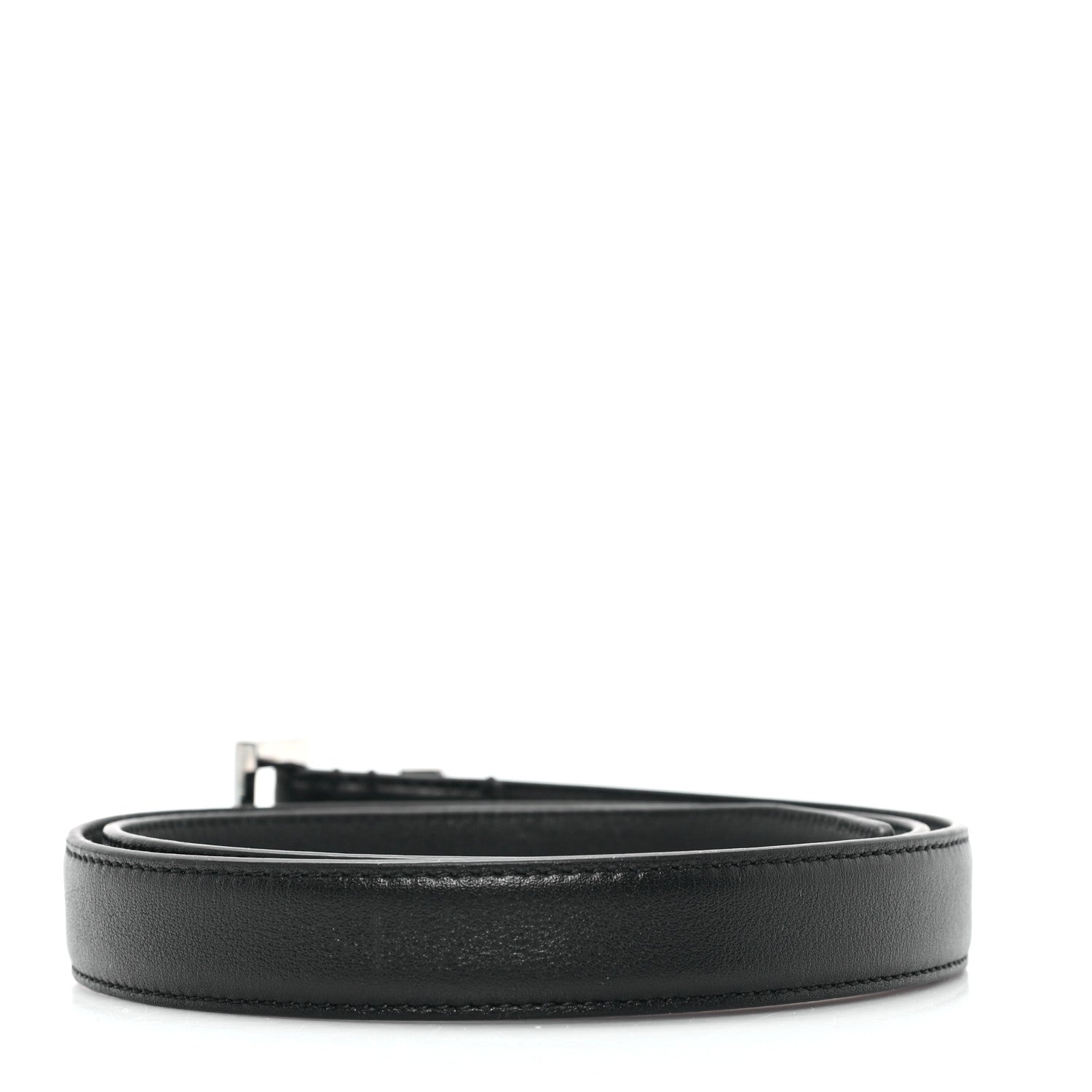 Saint Laurent Calfskin Monogram Narrow Square Buckle Belt 75 30 Black 2 of 5