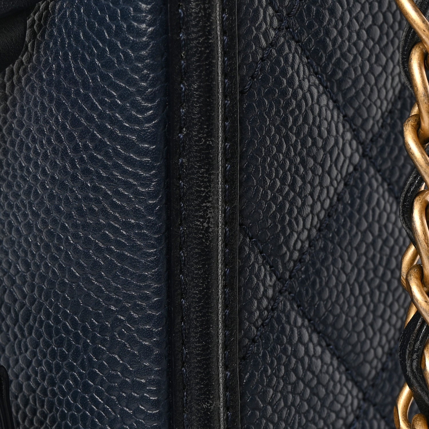 Chanel Caviar Quilted Medium CC Filigree Vanity Case Navy Black 14 of 14