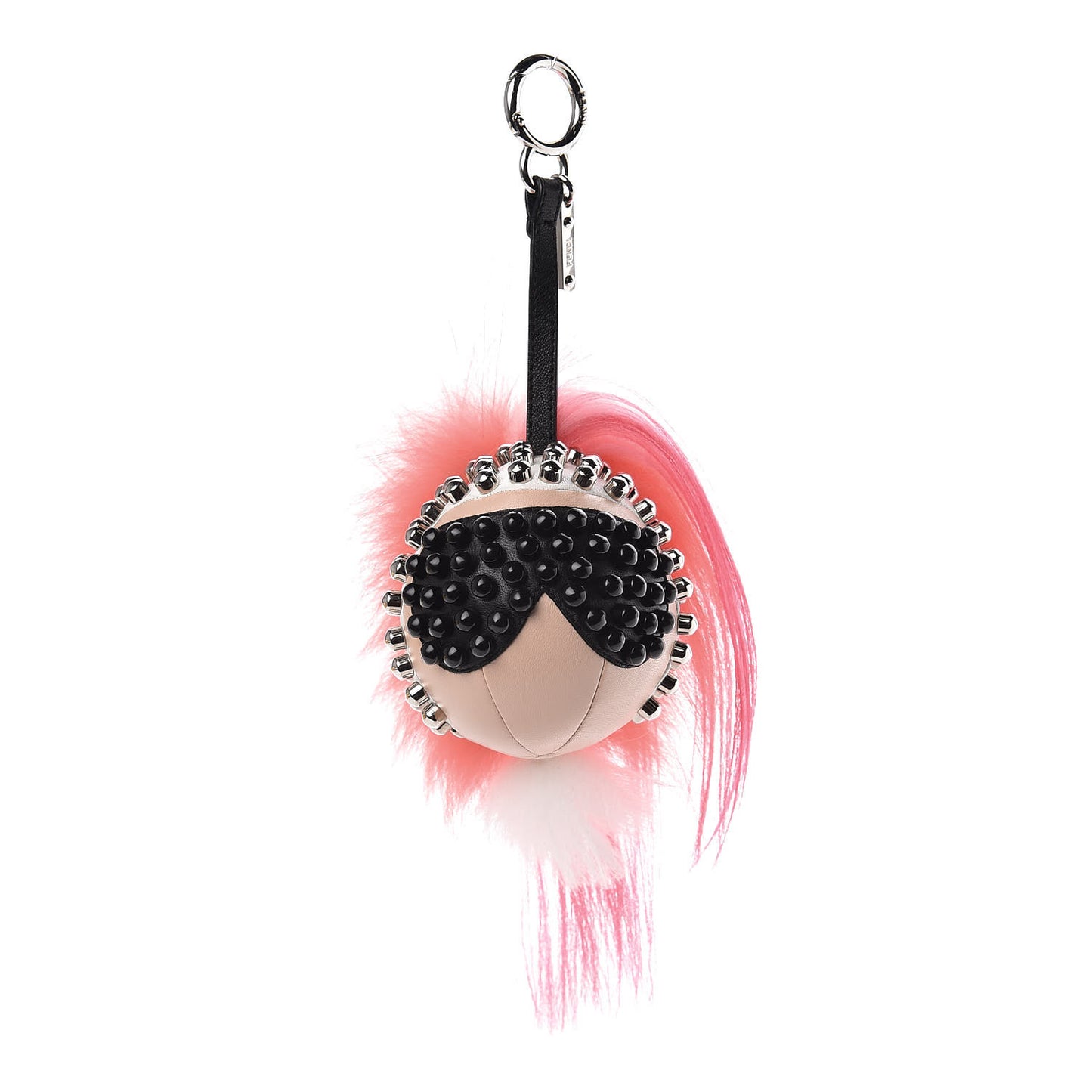 Lambskin Goat Fur Studded Punkarlito Bag Charm Azalea