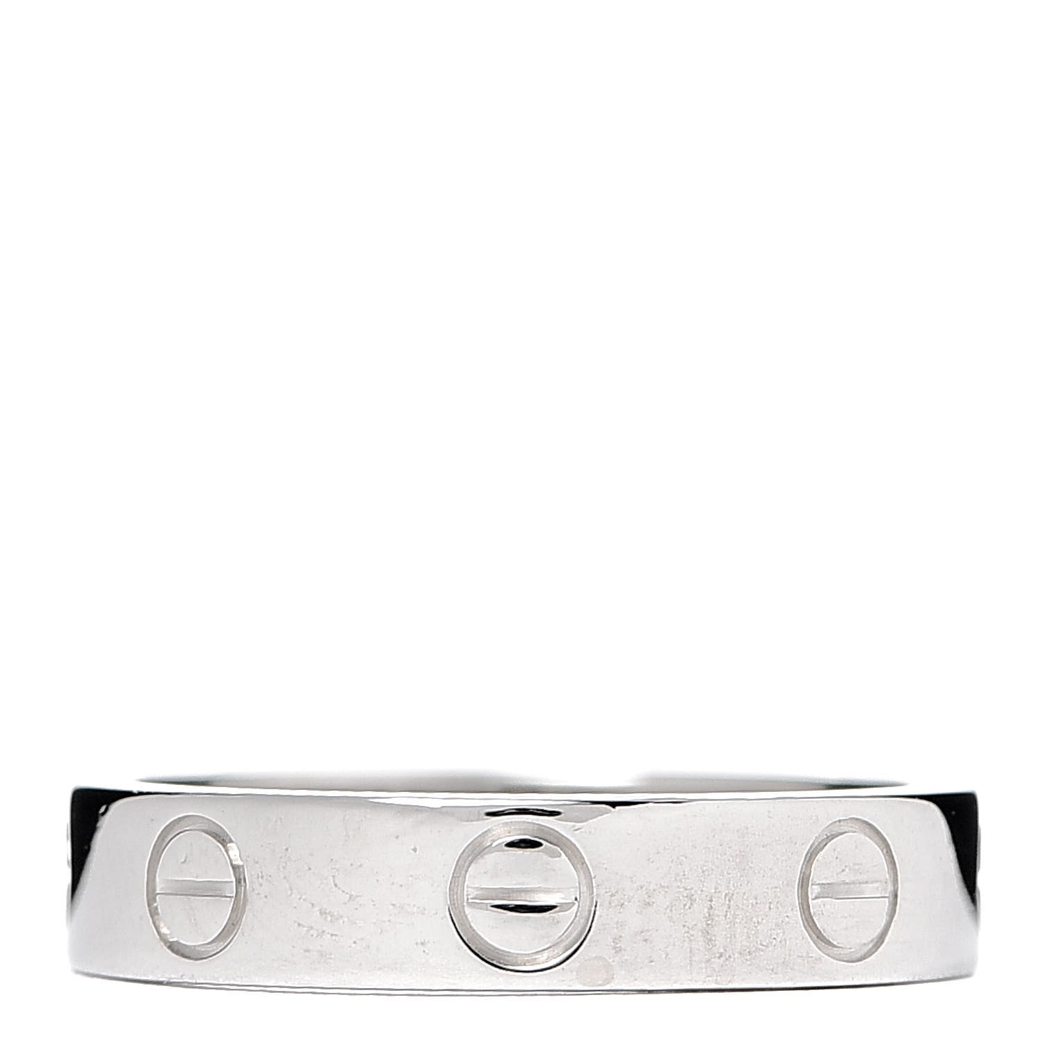 Cartier 18K White Gold Diamond 4mm LOVE Wedding Band Ring 50 5.25 3 of 5
