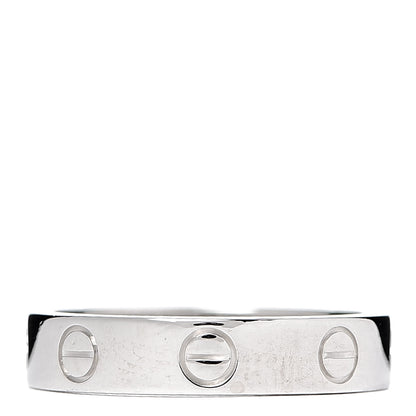 Cartier 18K White Gold Diamond 4mm LOVE Wedding Band Ring 50 5.25 3 of 5