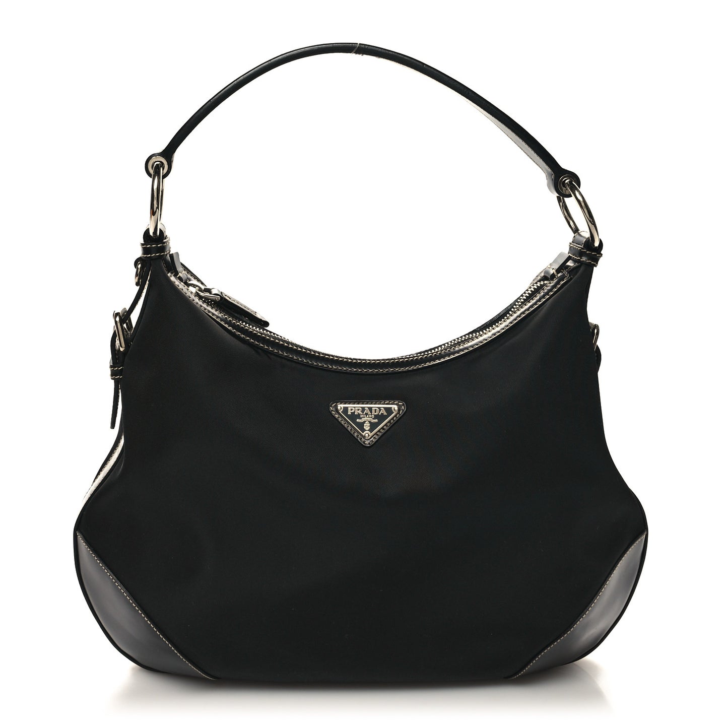 Tessuto Nylon Saffiano Hobo Black