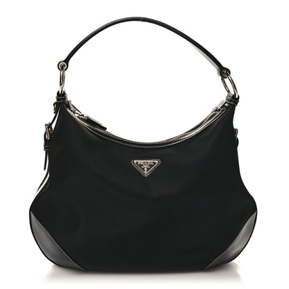 Prada Tessuto Nylon Saffiano Hobo Black 1 of 11