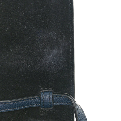 Burberry Derby Calfskin House Check Small Macken Crossbody Bag Ink Blue 11 of 11