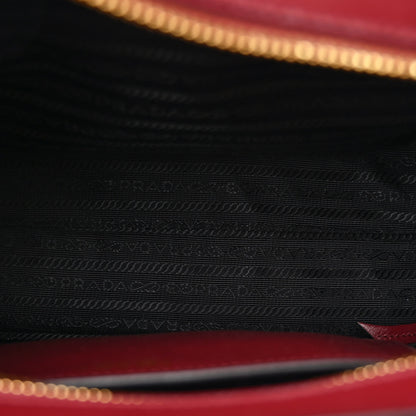 Prada Saffiano Soft Calfskin Small Zippered Tote Cerise 5 of 10