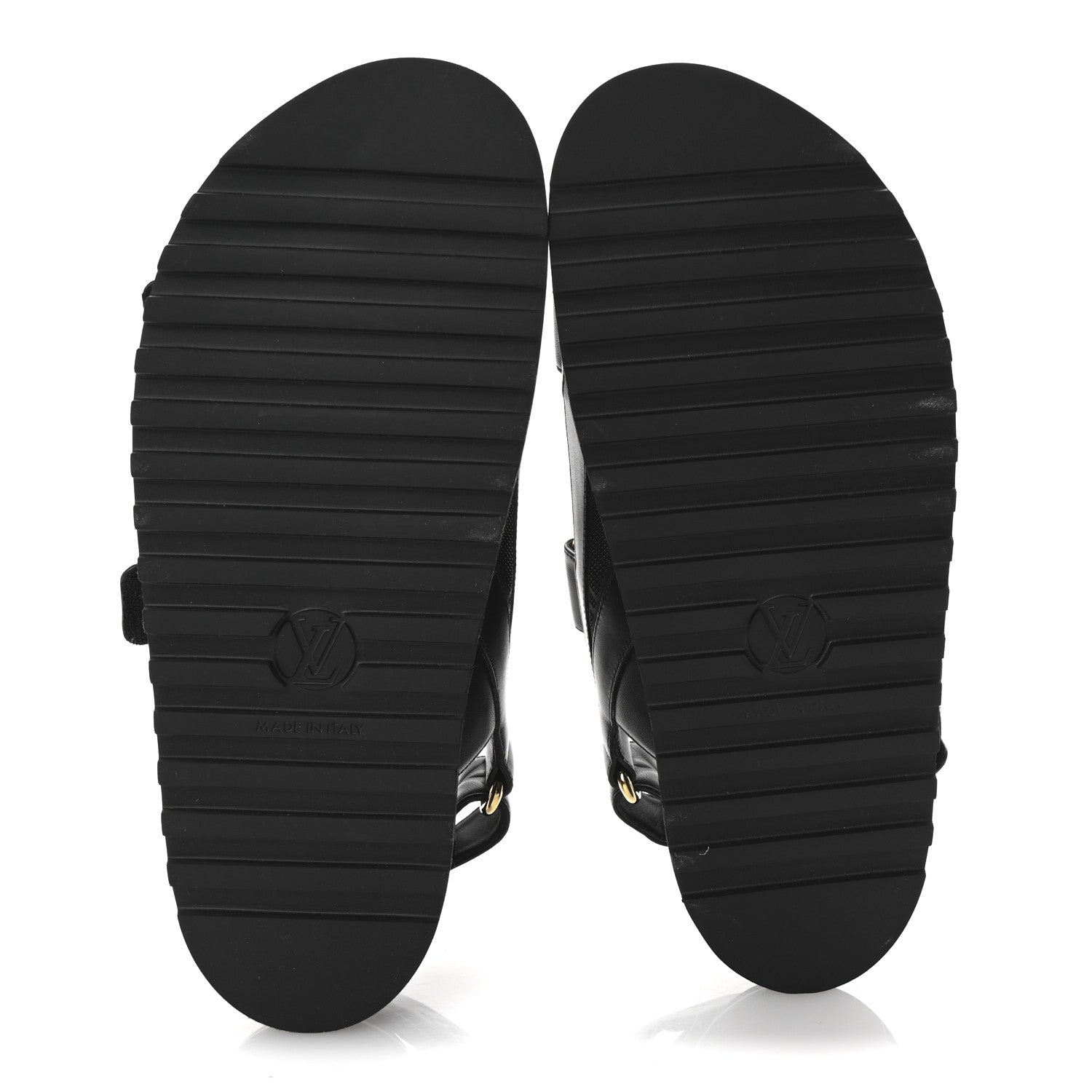 Louis Vuitton Lambskin Chain Link Paseo Flat Comfort Sandals 39 Black 6 of 10