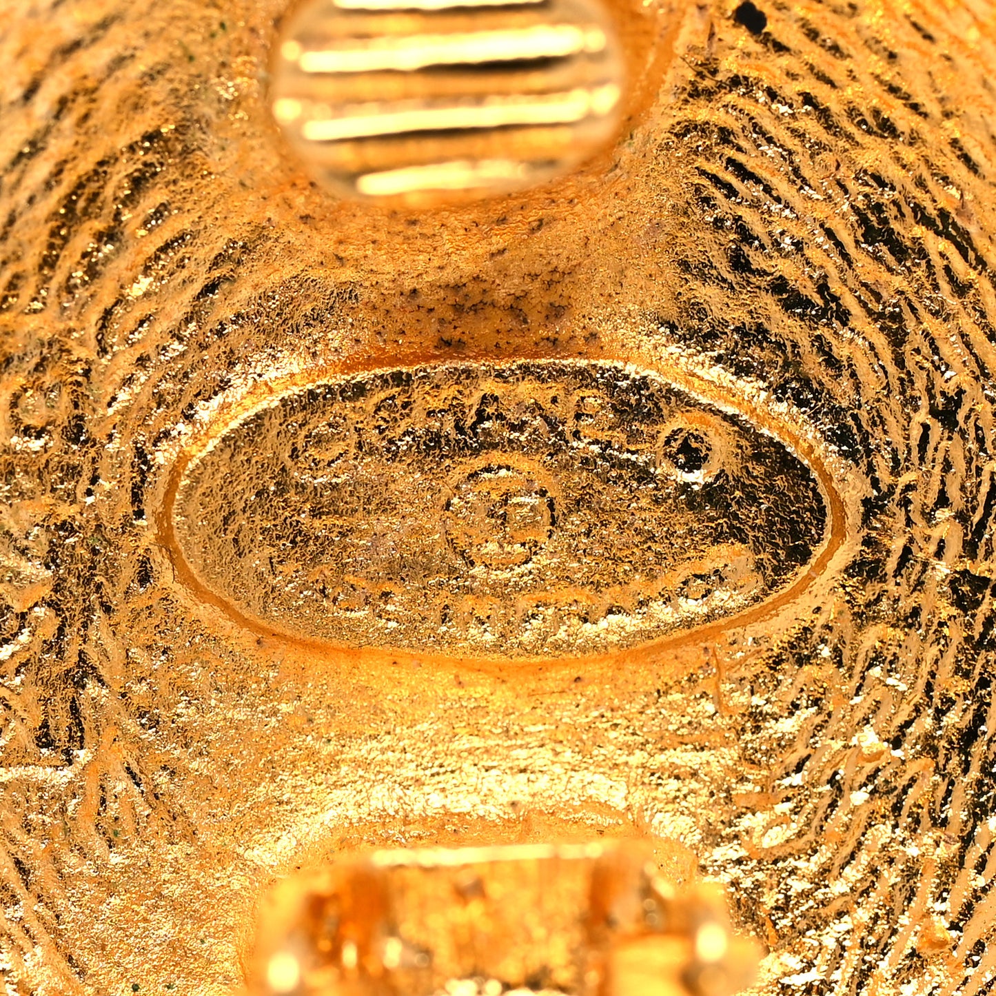 Metal Large CC Clip On Earrings Gold