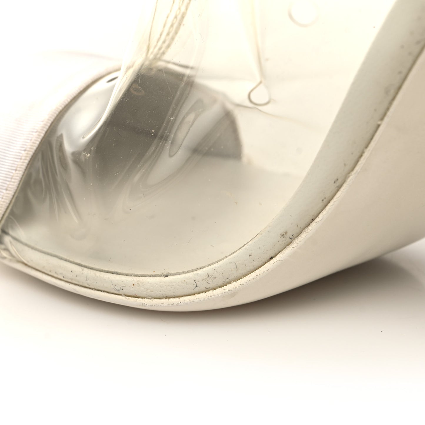 PVC Grosgrain High Boots 38 Transparent White