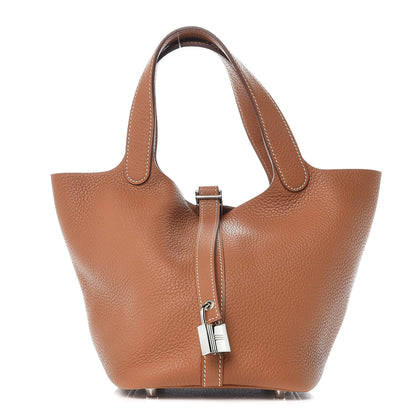 Hermes Taurillon Clemence Picotin Lock 18 PM Gold 1 of 9