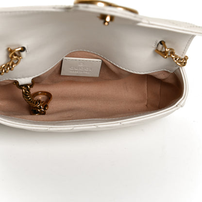 Gucci Calfskin Matelasse Super Mini GG Marmont Shoulder Bag White 5 of 14