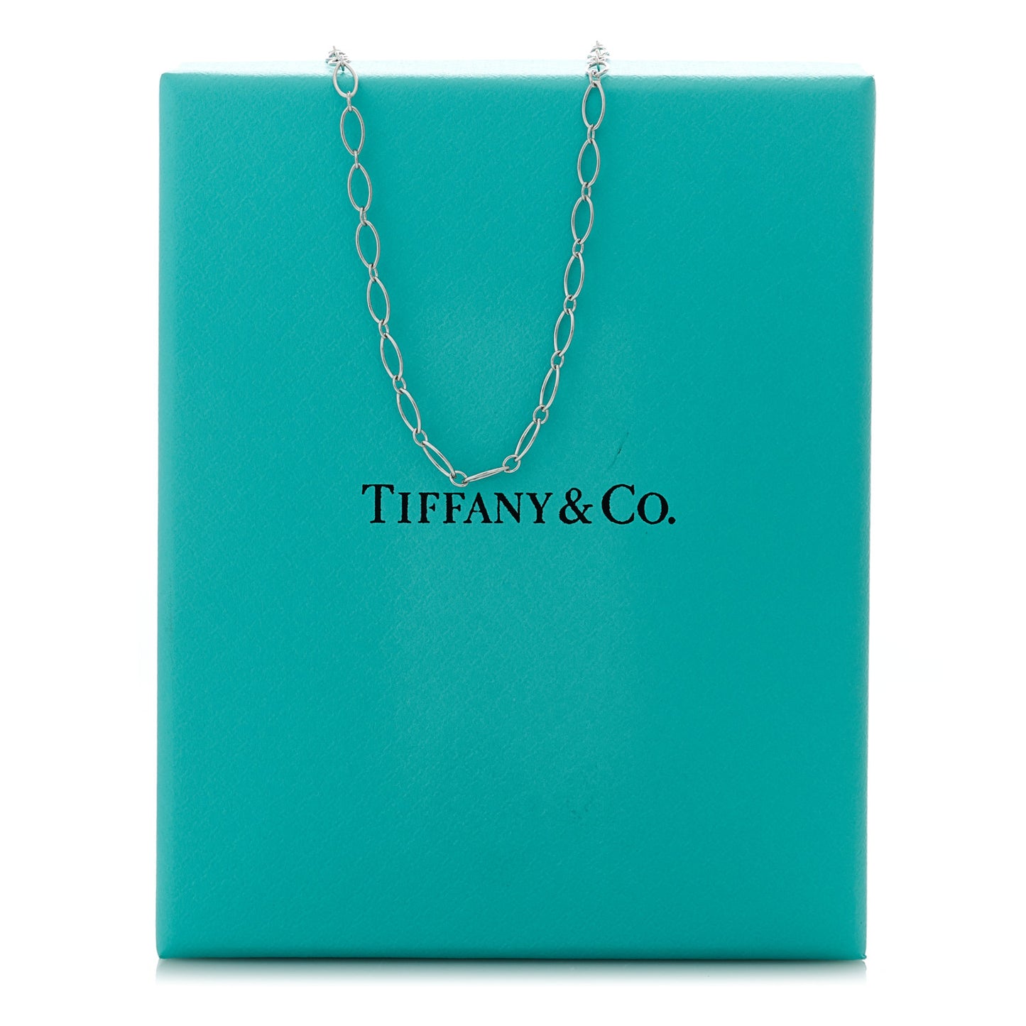 18K White Gold Oval Link Chain Necklace