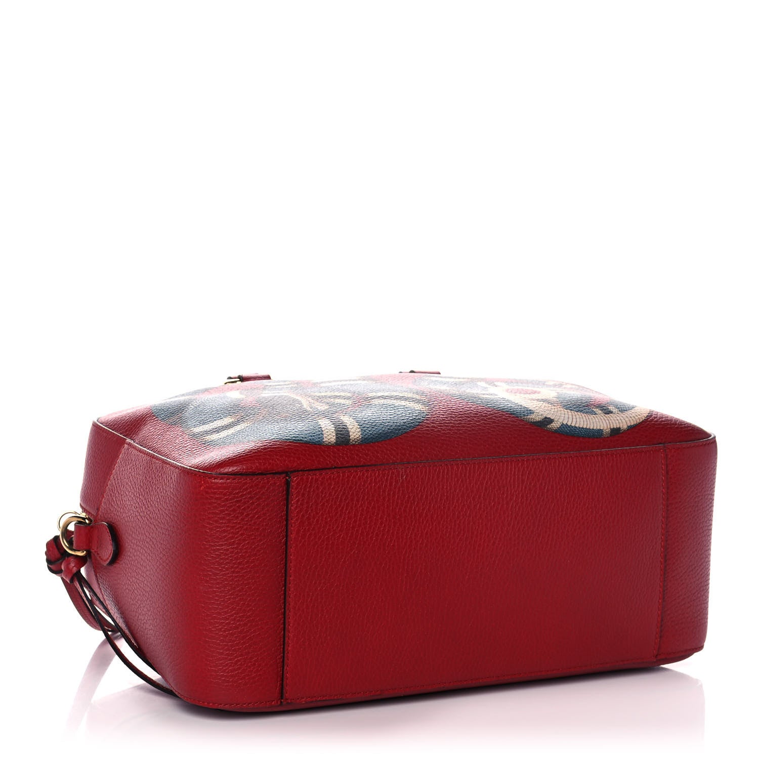 Gucci Calfskin Sylvie Web Kingsnake Print Top Handle Shoulder Bag Red 4 of 18