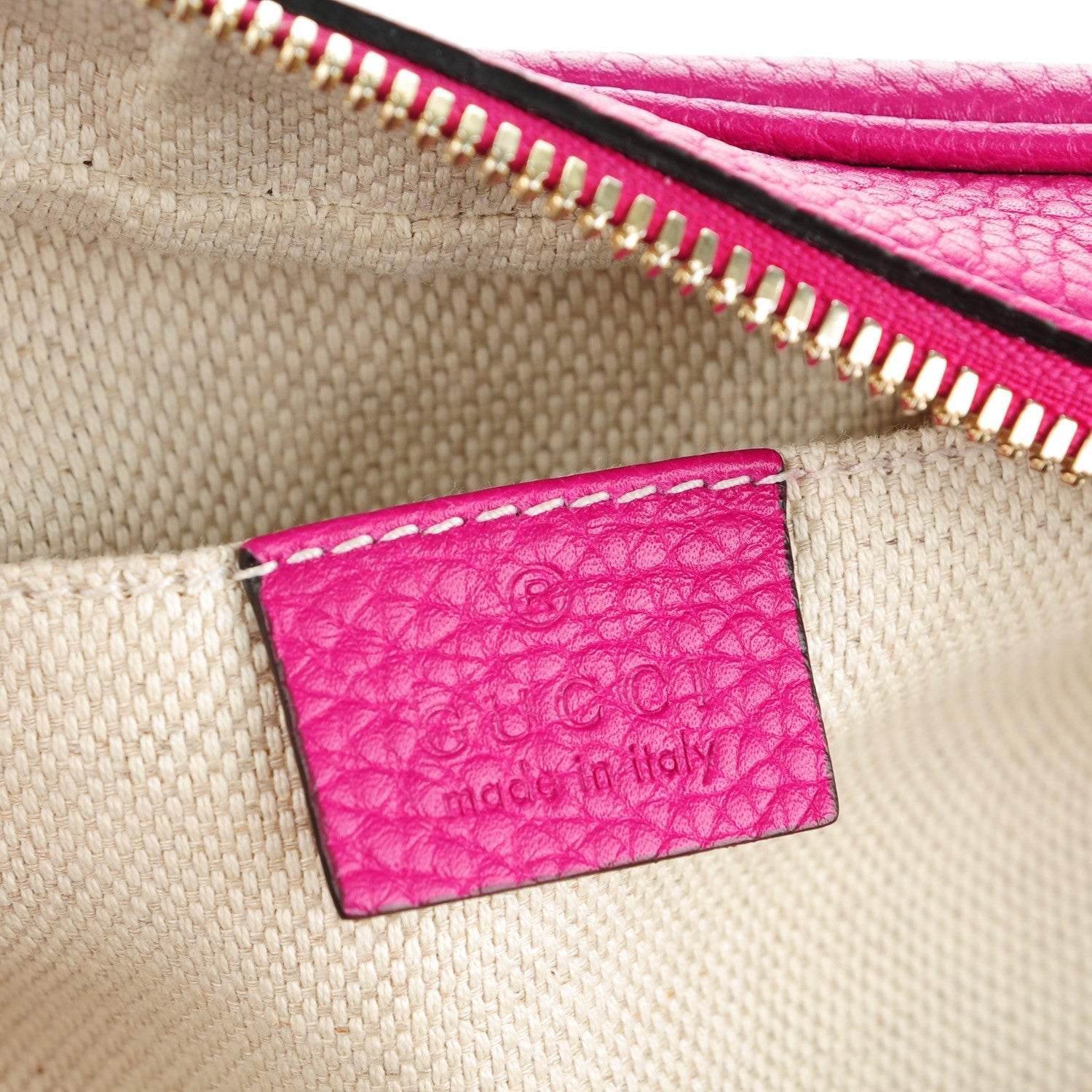 Gucci Cellarius Calfskin Small Soho Disco Bag Bright Bouganville 6 of 7