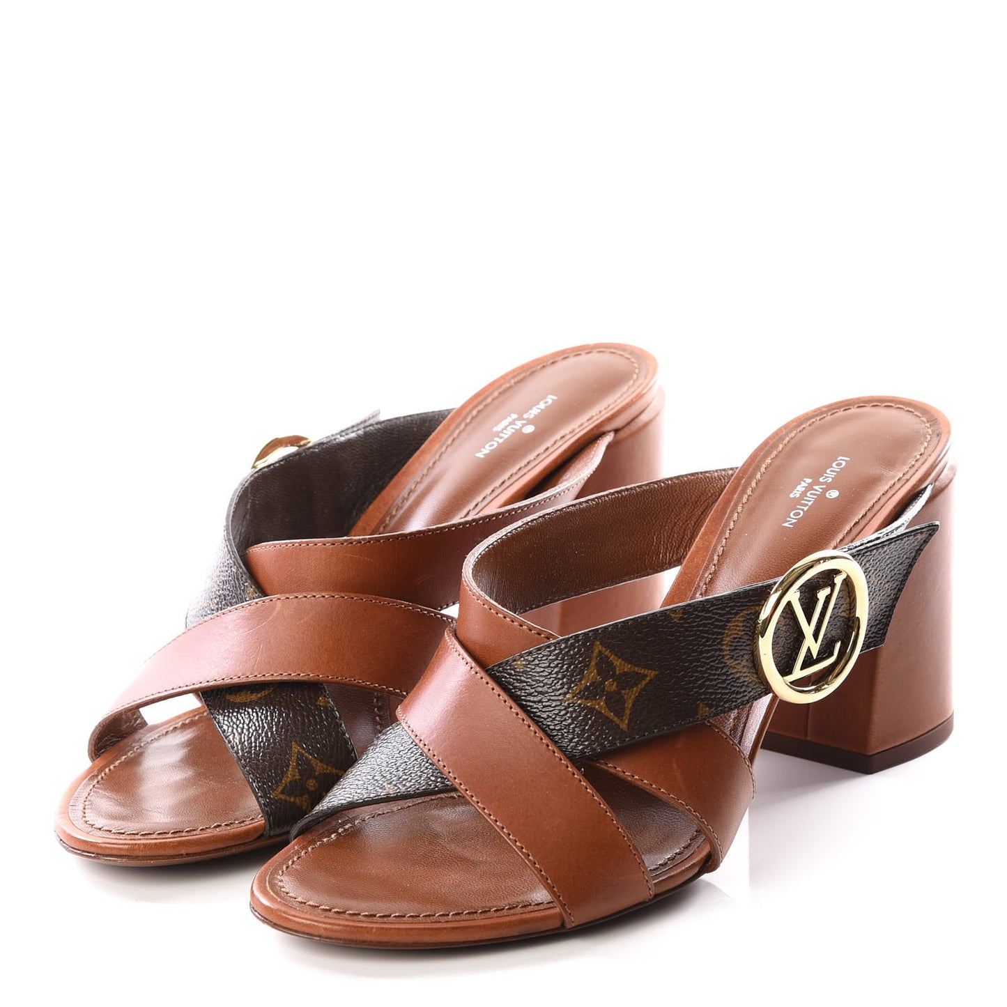 Monogram Horizon Mules 40 Cognac Brown