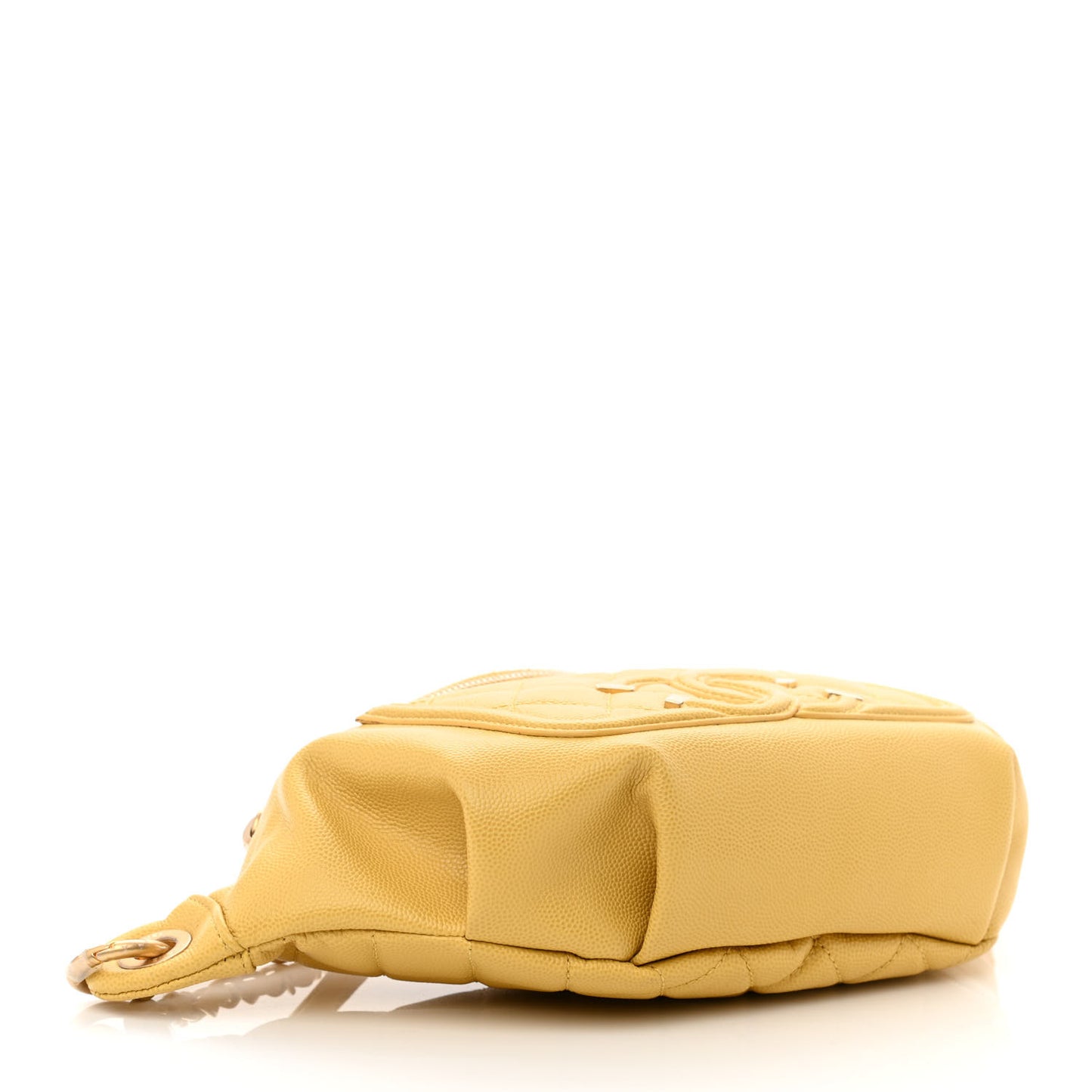 Caviar Quilted Filigree Waist Bag Yellow