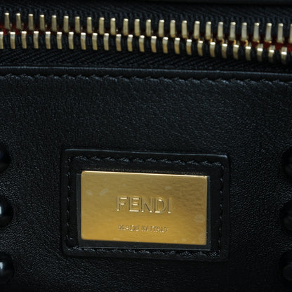 Fendi Vitello Seta Studded Monster Eyes Large Peekaboo Iconic Satchel Blue Royal Black Multicolor 7 of 8