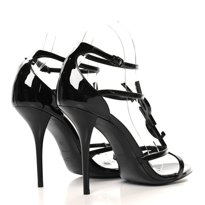 Saint Laurent Patent Cassandra 100 Sandals 38 Black 5 of 9