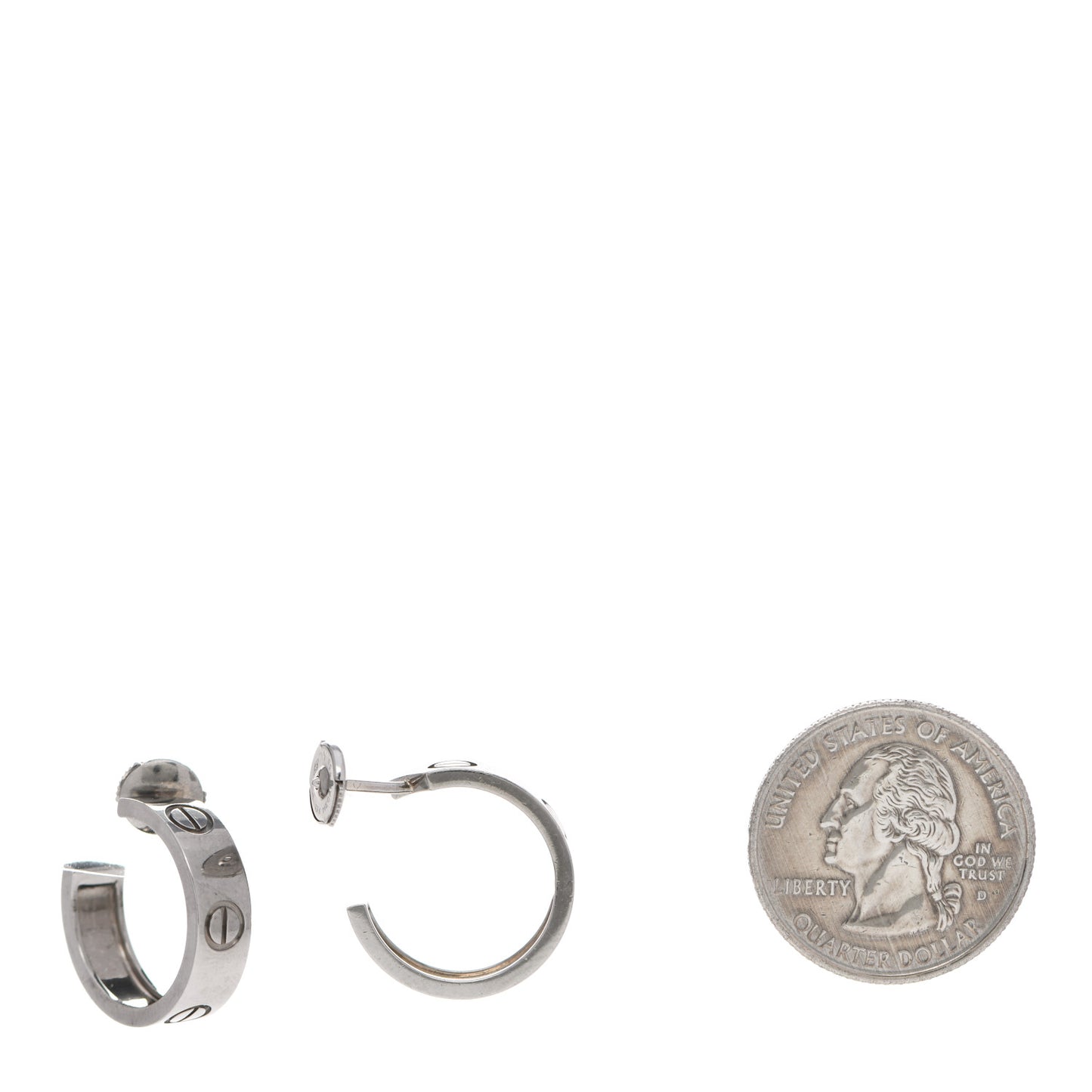 18K White Gold 5.5mm LOVE Hoop Earrings