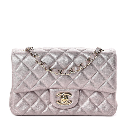 Chanel Metallic Goatskin Quilted Mini Rectangular Flap Pink 1 of 10