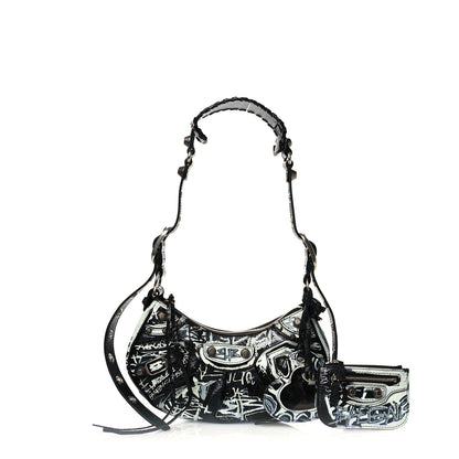 Balenciaga Agneau Arena Graffiti Le Cagole Shoulder Bag XS Black 3 of 11