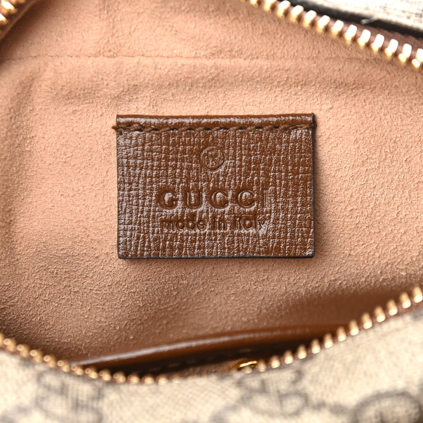 GG Supreme Monogram Azalea Calfskin Mini Retro Interlocking G Shoulder Bag Beige Ebony Brown Sugar