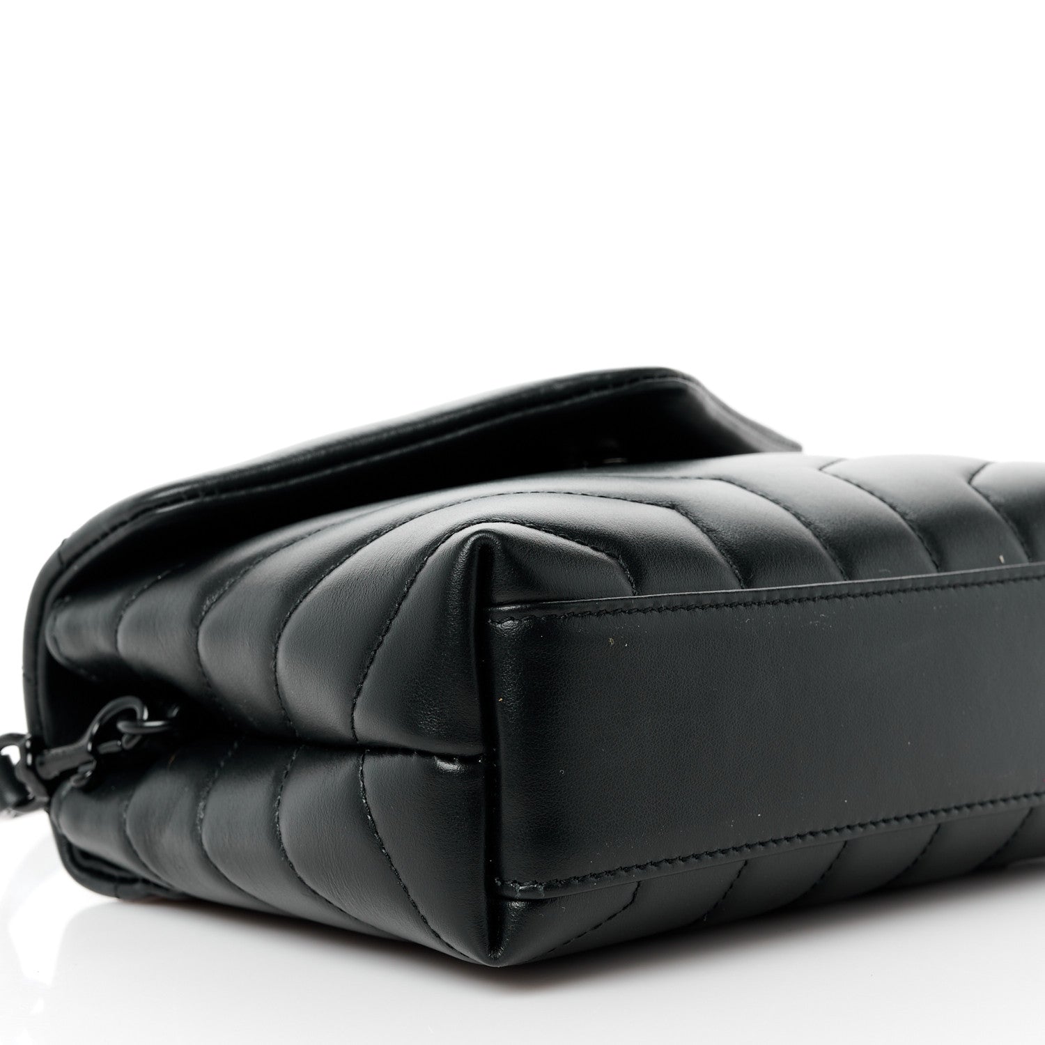 Saint Laurent Calfskin Y Quilted Monogram Monochrome Toy Loulou Crossbody Bag Black 10 of 12