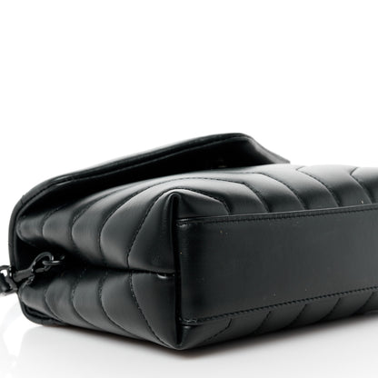 Saint Laurent Calfskin Y Quilted Monogram Monochrome Toy Loulou Crossbody Bag Black 10 of 12