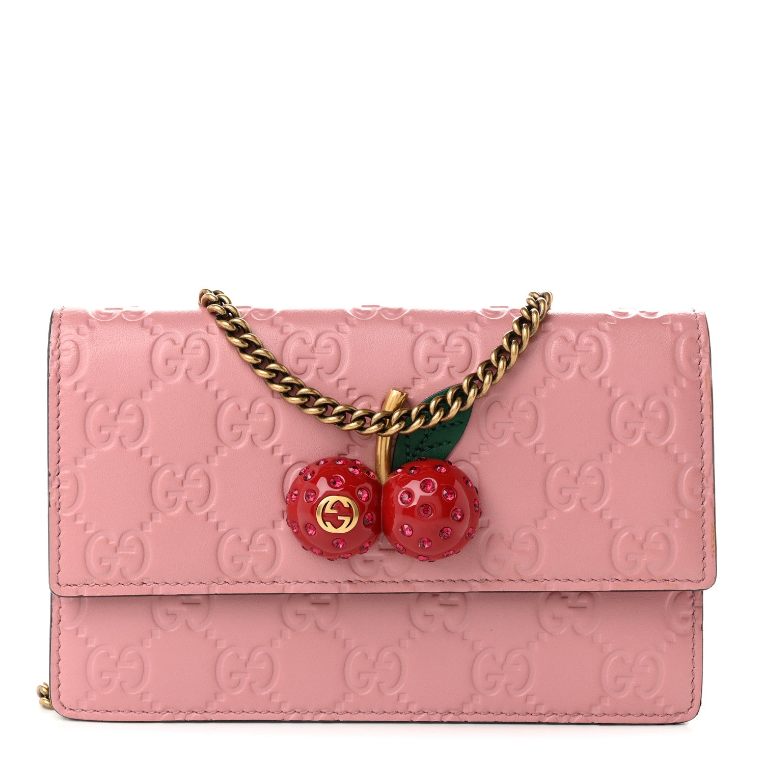Gucci Guccissima Mini Cherry Chain Bag Rose 1 of 9