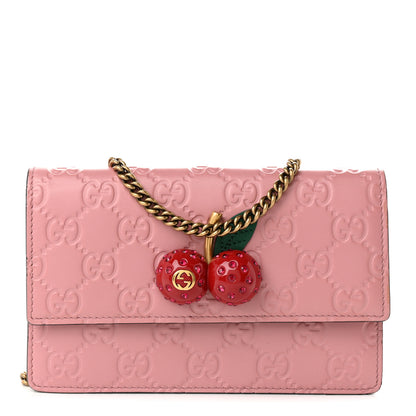 Gucci Guccissima Mini Cherry Chain Bag Rose 1 of 9