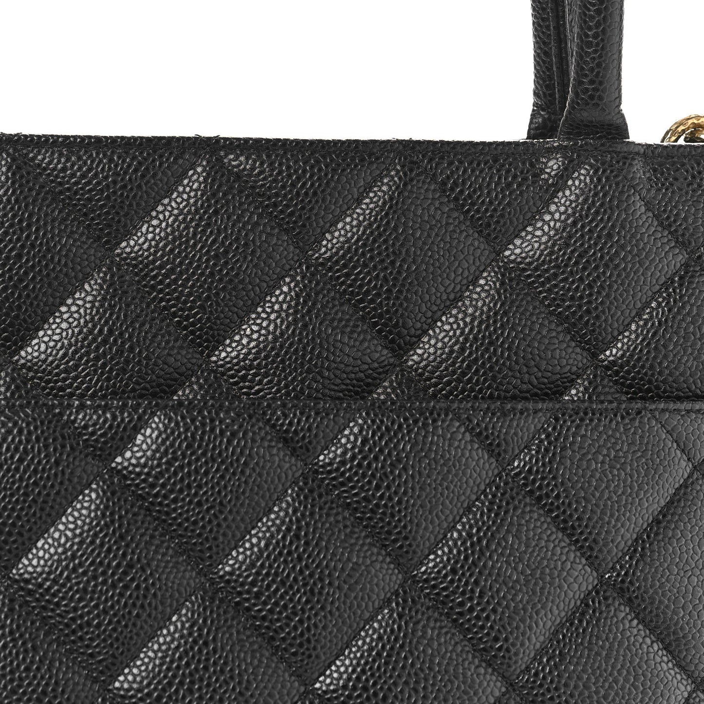 Caviar Quilted Medallion Tote Black