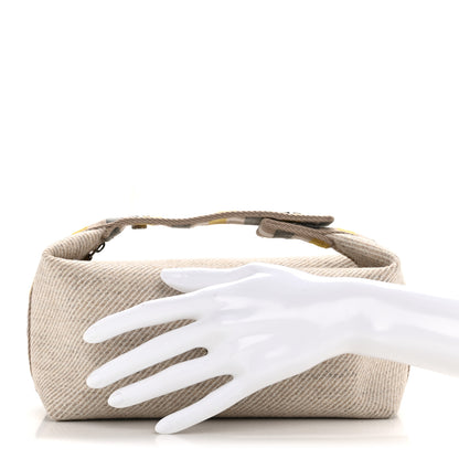 Hermes Wool Small Au Carre Bride-A-Brac Pouch Seigle 2 of 6