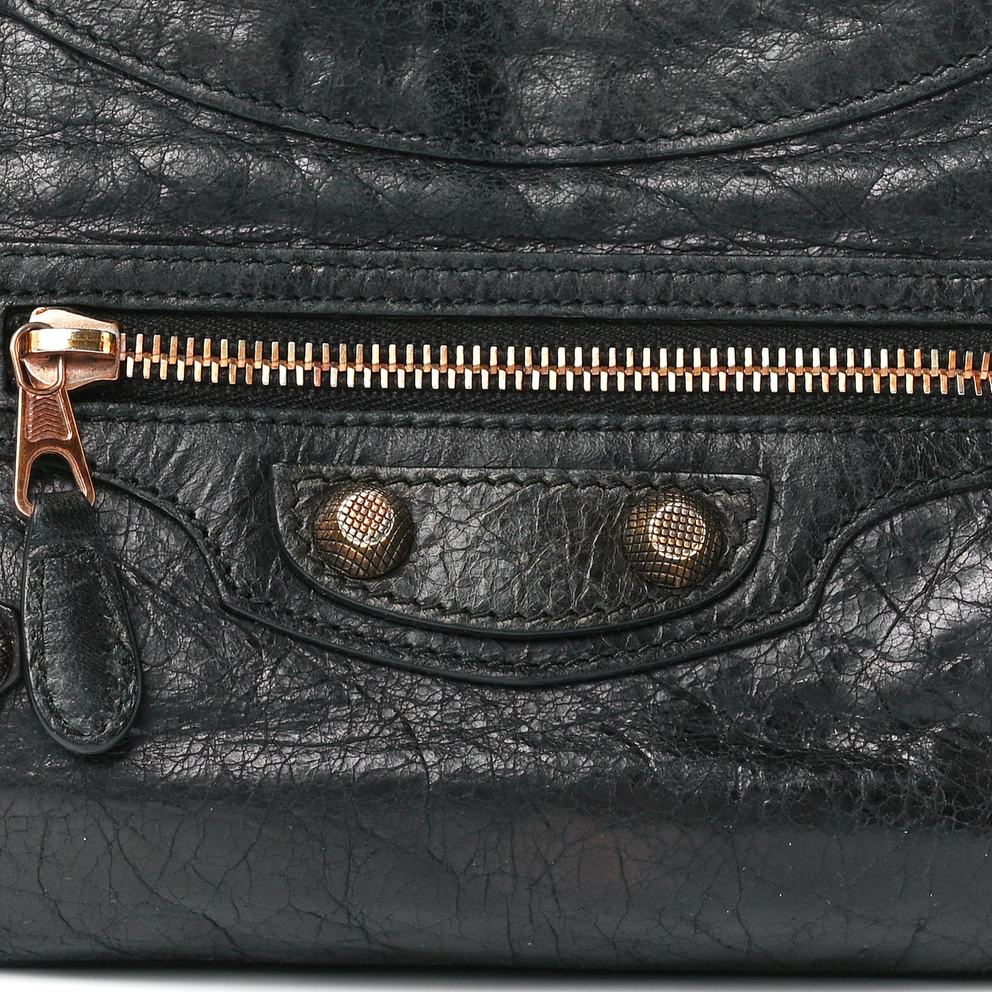 Agneau Giant 12 Rose Gold Hardware Hip Black