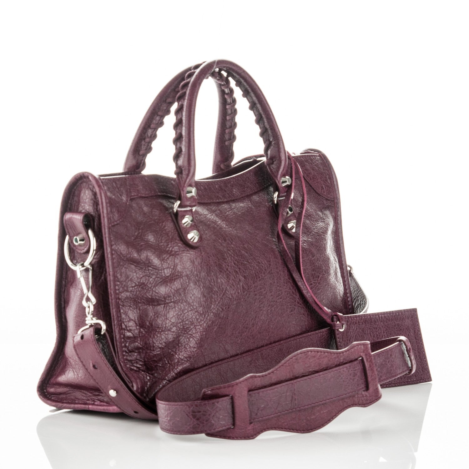 Balenciaga Agneau Classic Silver Hardware S City Violet Prune 3 of 8