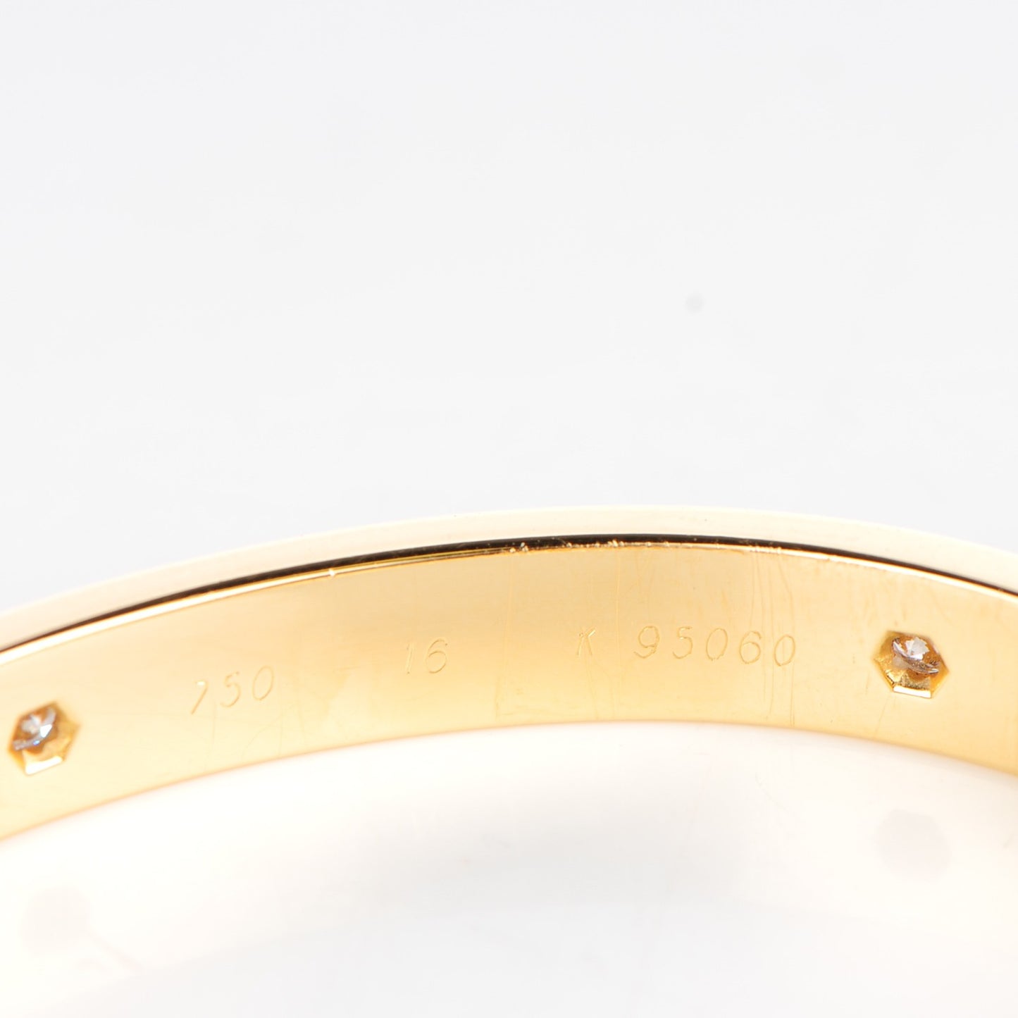 18K Yellow Gold 6 Diamond LOVE Bracelet 16