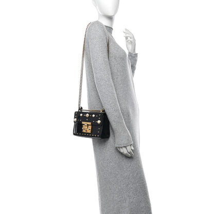 Gucci Calfskin Studded Small Padlock Shoulder Bag Black 2 of 11