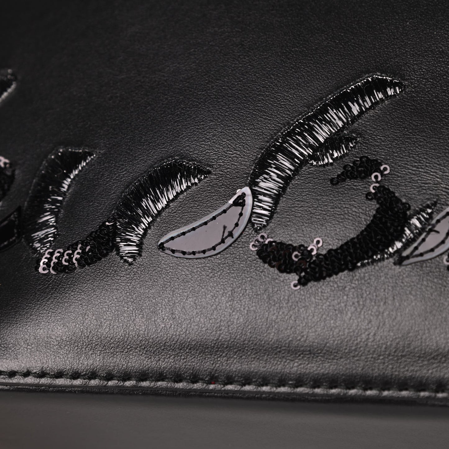 Calfskin Paris Marie Jane Logo Backpack Black