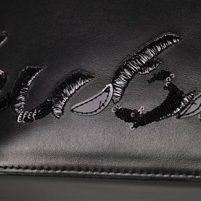 Christian Louboutin Calfskin Paris Marie Jane Logo Backpack Black 10 of 10