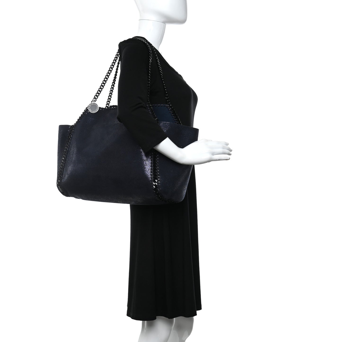 Chamois Shiny Dotted Reversible Tote Blue