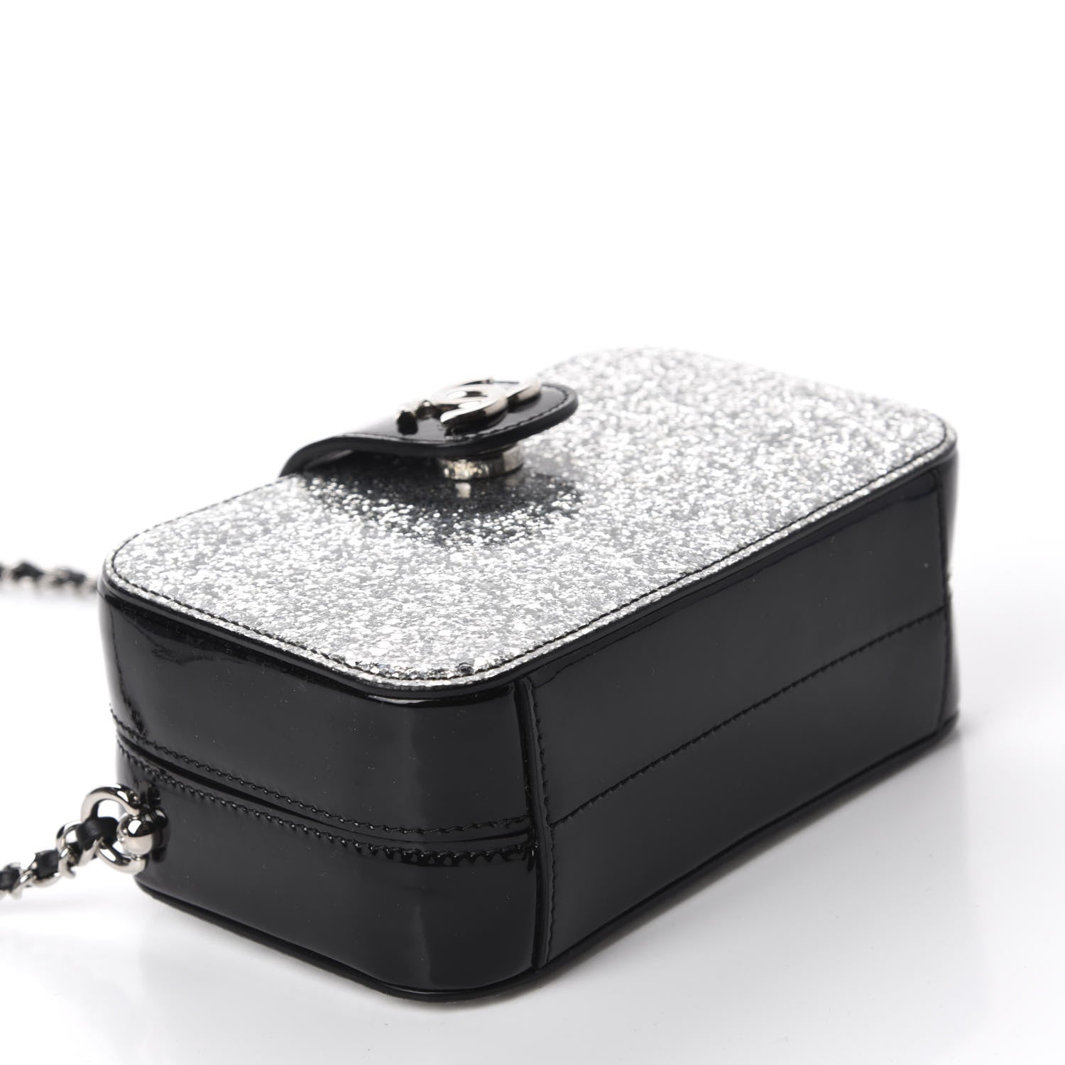 Chanel Glitter Patent Evening On The Moon Camera Case Silver 4 of 11