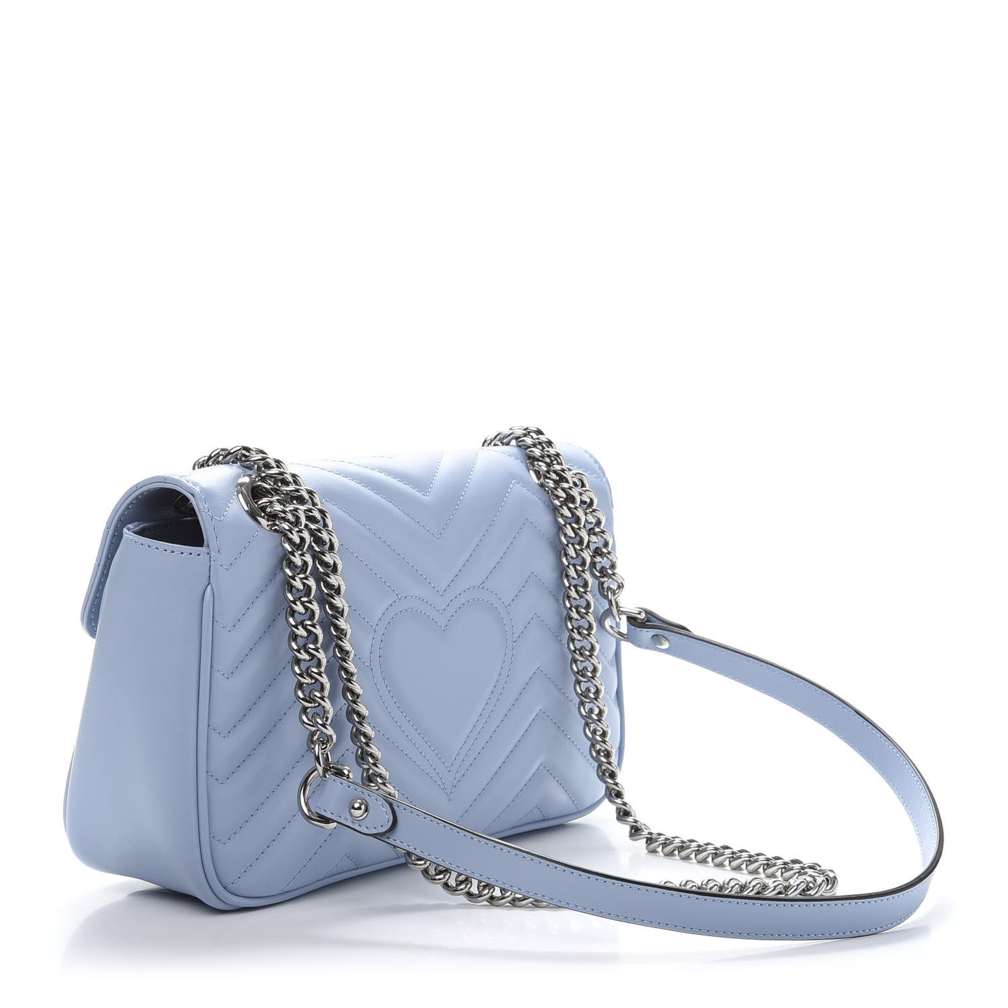 Calfskin Matelasse Small GG Marmont Shoulder Bag Porcelain Light Blue