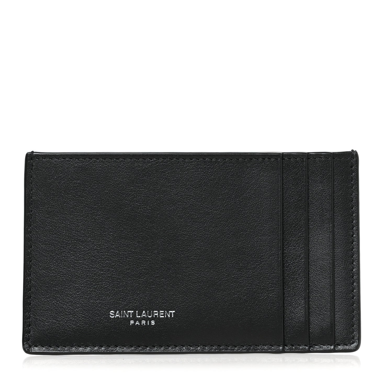 Calfskin Fragments Card Holder Black