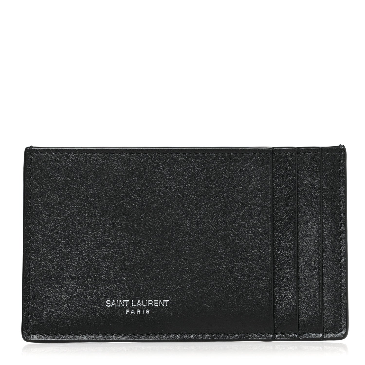 Saint Laurent Calfskin Fragments Card Holder Black 1 of 7