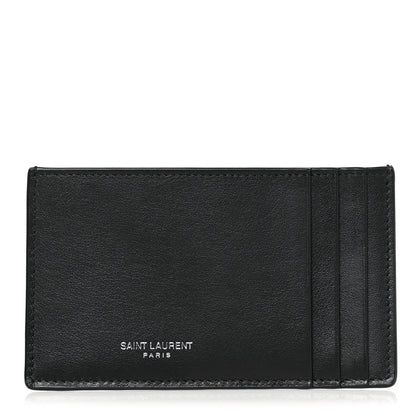 Saint Laurent Calfskin Fragments Card Holder Black 1 of 7
